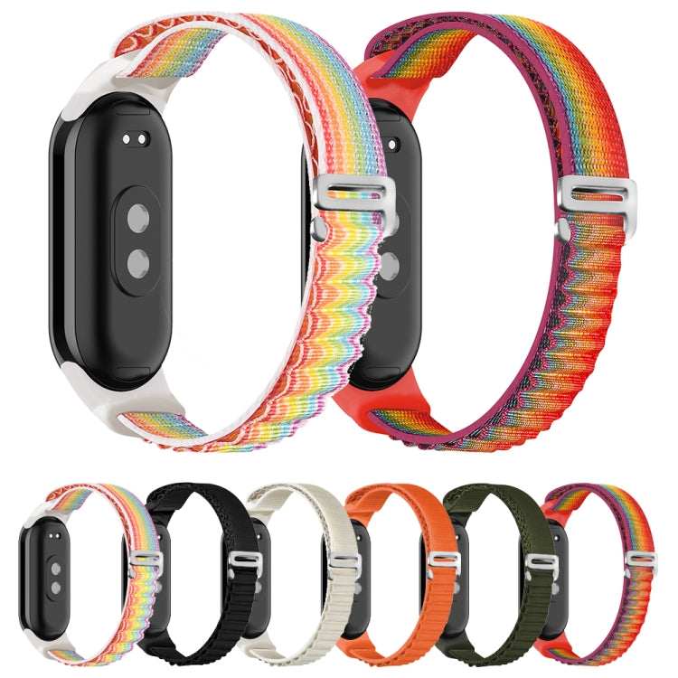 For Xiaomi Mi Band 8 Loop Nylon Watch Band(Rainbow Color)