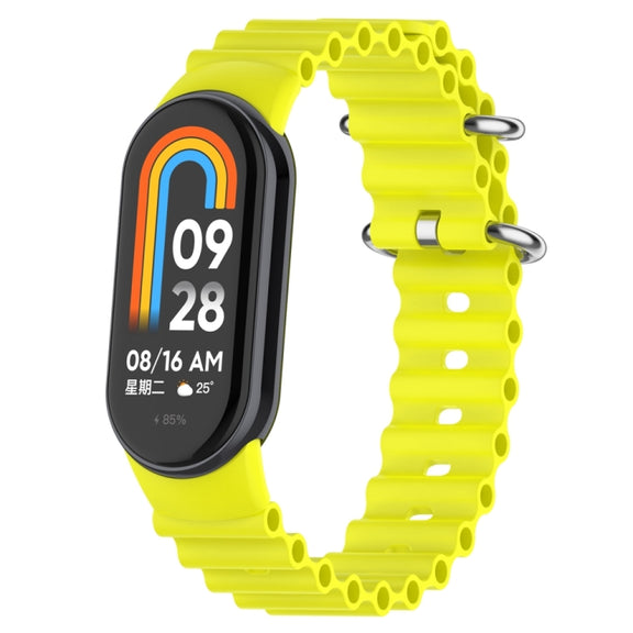 For Xiaomi Mi Band 8 Ocean Silicone Watch Band(Bright Yellow)
