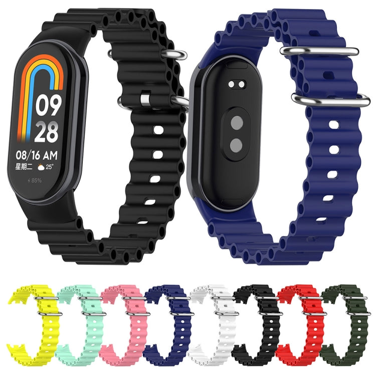 For Xiaomi Mi Band 8 Ocean Silicone Watch Band(Bright Yellow)