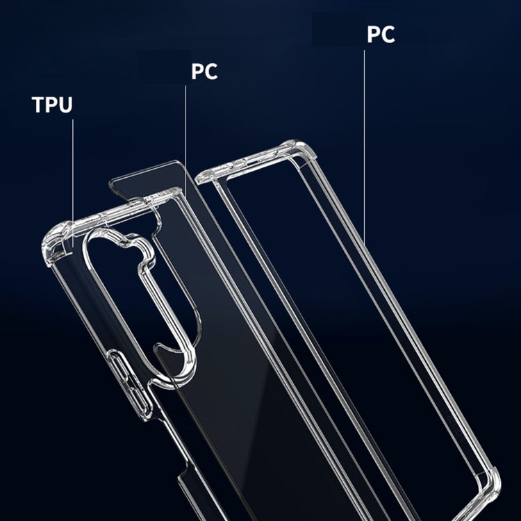 For Samsung Galaxy Z Fold5 Transparent PC + TPU Shockproof Phone Case