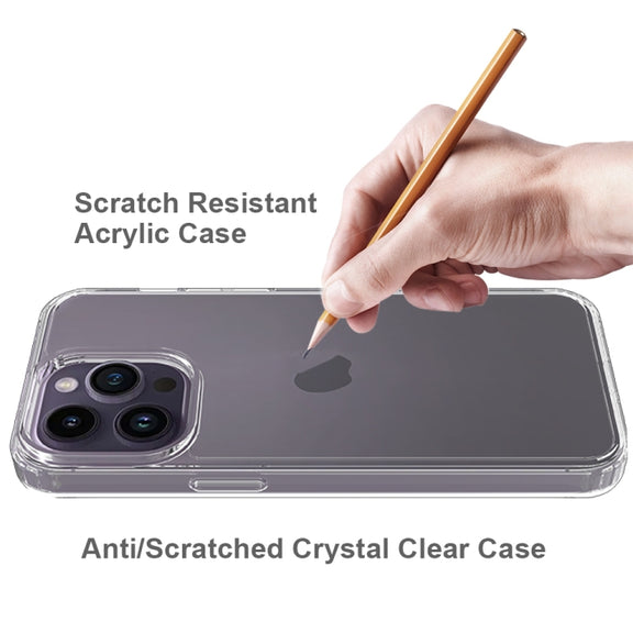 For iPhone 15 Pro Max Scratchproof Acrylic TPU Phone Case(Black)