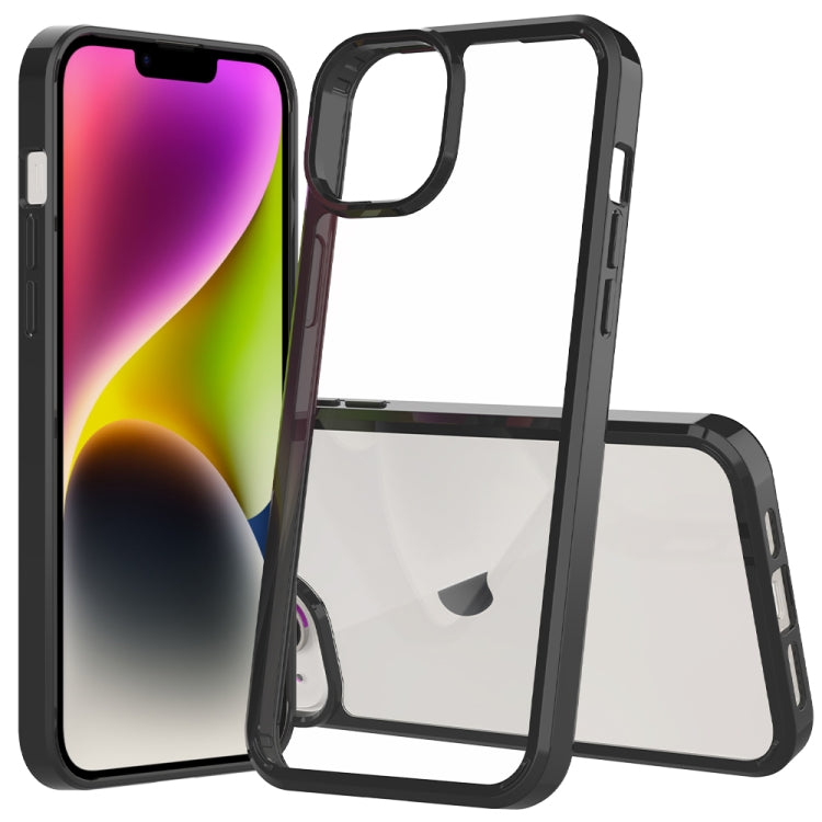 For iPhone 15 Plus Scratchproof Acrylic TPU Phone Case(Black)