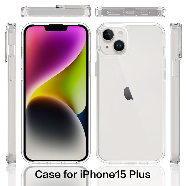 For iPhone 15 Plus Scratchproof Acrylic TPU Phone Case(Black)