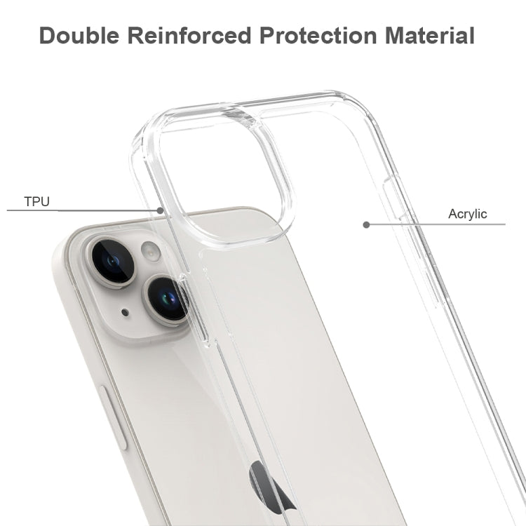 For iPhone 15 Plus Scratchproof Acrylic TPU Phone Case(Black)