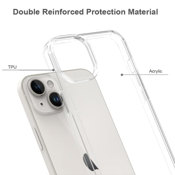 For iPhone 15 Plus Scratchproof Acrylic TPU Phone Case(Black)
