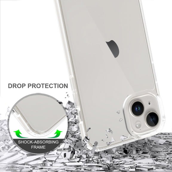 For iPhone 15 Plus Scratchproof Acrylic TPU Phone Case(Black)