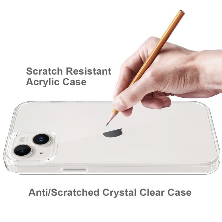 For iPhone 15 Plus Scratchproof Acrylic TPU Phone Case(Black)