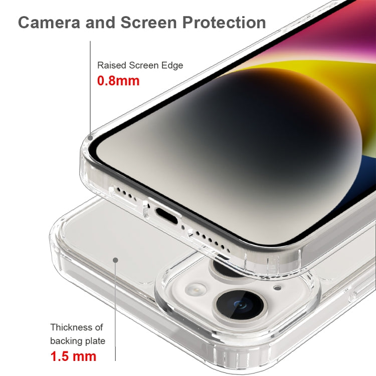 For iPhone 15 Plus Scratchproof Acrylic TPU Phone Case(Black)