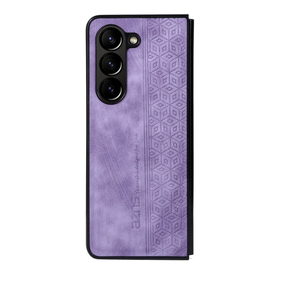 For Samsung Galaxy Z Fold5 AZNS 3D Embossed Skin Feel Phone Case(Purple)