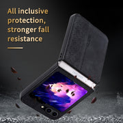 For Samsung Galaxy Z Fold5 AZNS 3D Embossed Skin Feel Phone Case(Blue)