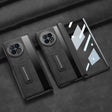 For vivo X Fold2 GKK Integrated Frosted Fold Hinge Leather Phone Case with Holder(Black) - vivo Cases by GKK | Online Shopping South Africa | PMC TechLife