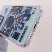 For iPhone XS / X Mechanical Astronaut Pattern TPU Phone Case(Blue)