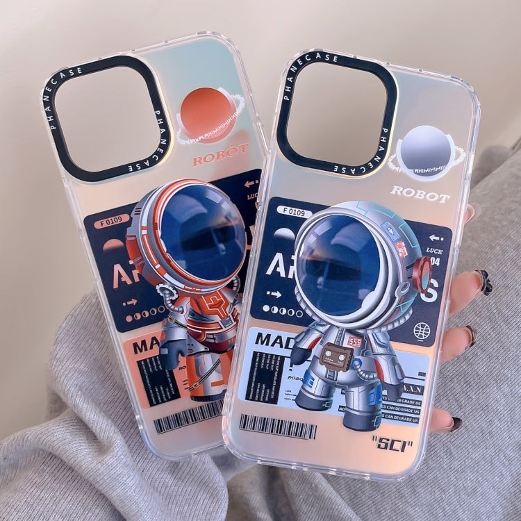 For iPhone 14 Mechanical Astronaut Pattern TPU Phone Case(Orange)