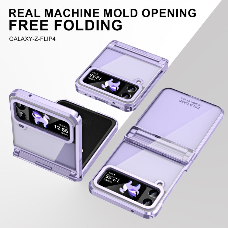 For Samsung Galaxy Z Flip4 5G Electroplating Phantom Series PC Folding Case with Hinge(Purple)