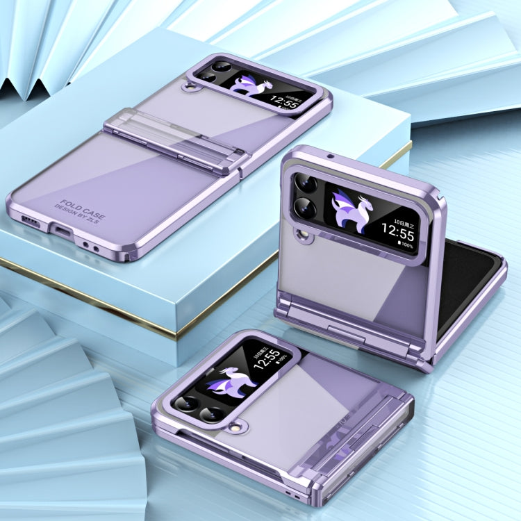 For Samsung Galaxy Z Flip4 5G Electroplating Phantom Series PC Folding Case with Hinge(Purple)