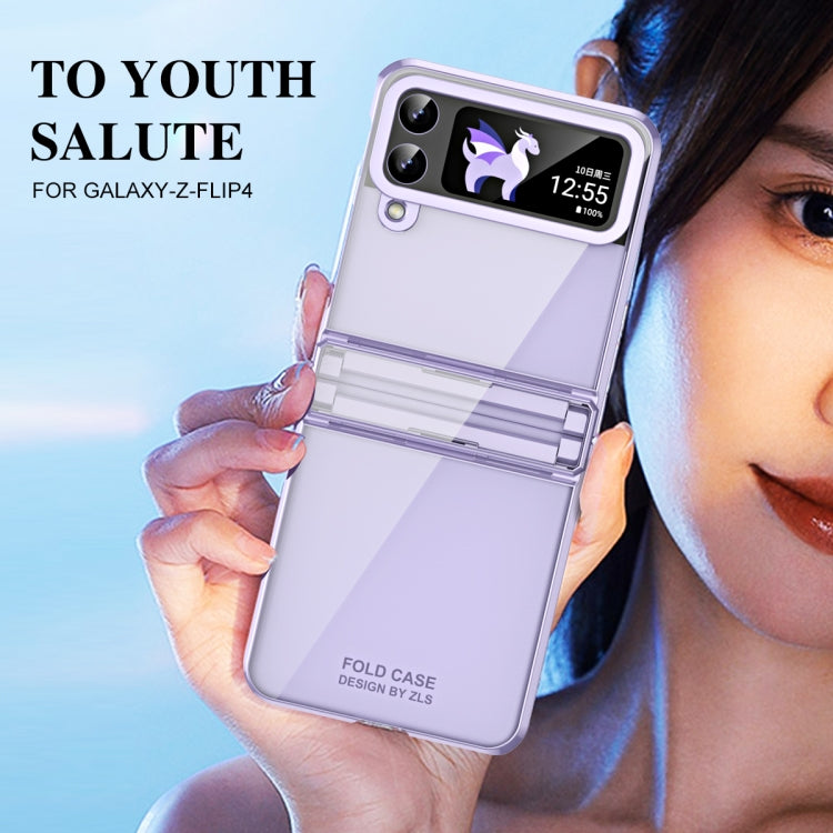 For Samsung Galaxy Z Flip4 5G Electroplating Phantom Series PC Folding Case with Hinge(Purple)
