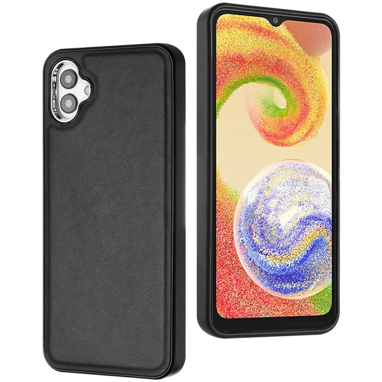 For Samsung Galaxy A04E / F04 / M04 Leather Texture Full Coverage Phone Case(Black)