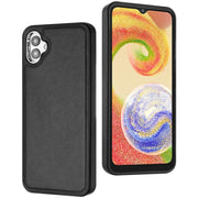 For Samsung Galaxy A04E / F04 / M04 Leather Texture Full Coverage Phone Case(Black)
