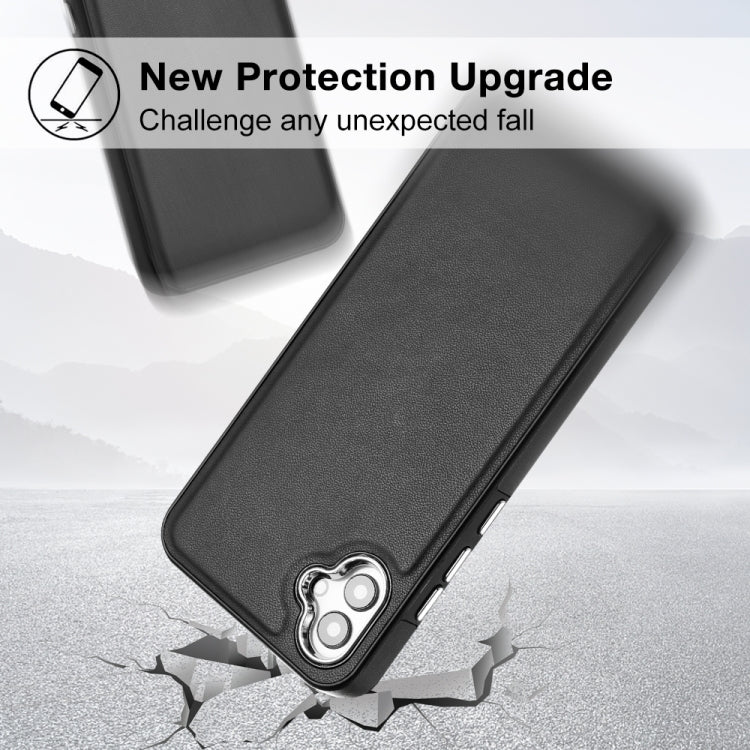 For Samsung Galaxy A04E / F04 / M04 Leather Texture Full Coverage Phone Case(Black)