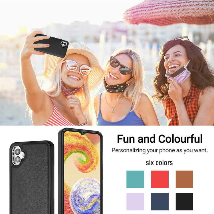For Samsung Galaxy A04E / F04 / M04 Leather Texture Full Coverage Phone Case(Black)