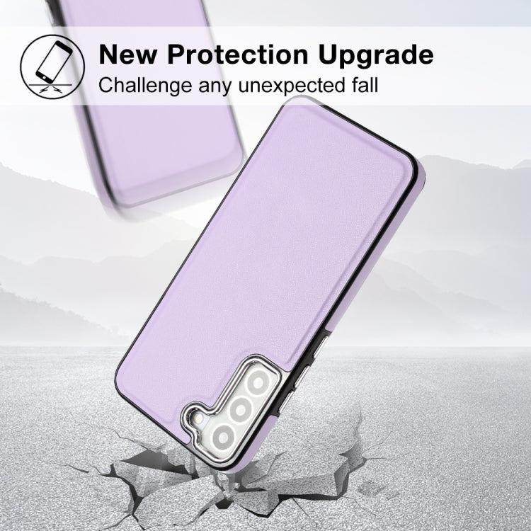 For Samsung Galaxy S22+ 5G Leather Texture Full Coverage Phone Case(Purple)