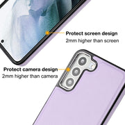 For Samsung Galaxy S22+ 5G Leather Texture Full Coverage Phone Case(Purple)
