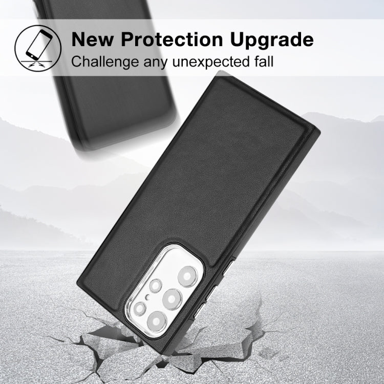 For Samsung Galaxy S22 Ultra 5G Leather Texture Full Coverage Phone Case(Black)