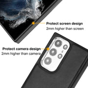 For Samsung Galaxy S22 Ultra 5G Leather Texture Full Coverage Phone Case(Black)