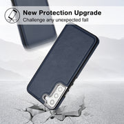 For Samsung Galaxy S23 Leather Texture Full Coverage Phone Case(Blue)