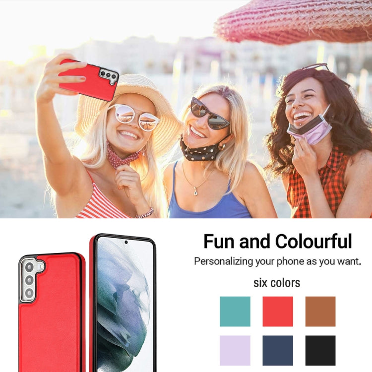 For Samsung Galaxy S23+ Leather Texture Full Coverage Phone Case(Red)