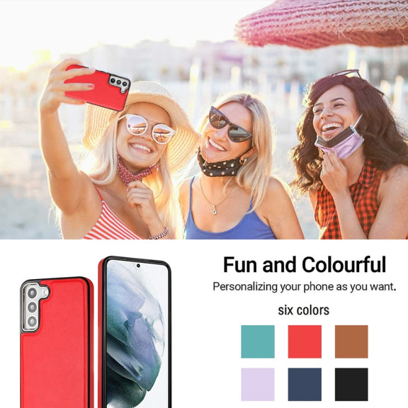 For Samsung Galaxy S23+ Leather Texture Full Coverage Phone Case(Red)
