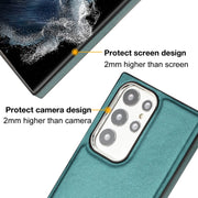 For Samsung Galaxy S23 Ultra Leather Texture Full Coverage Phone Case(Green)