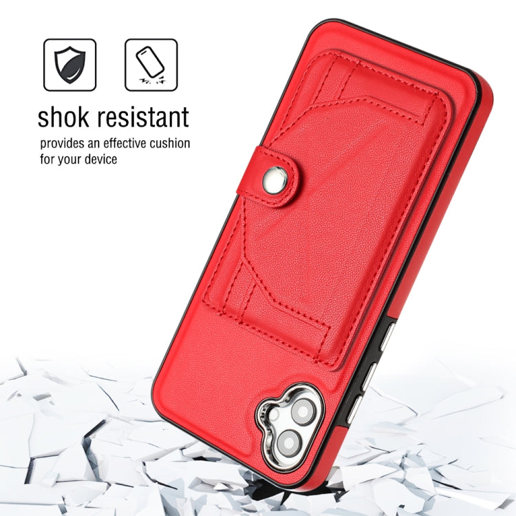 For Samsung Galaxy A04E / F04 / M04 Shockproof Leather Phone Case with Card Holder(Red)