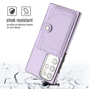 For Samsung Galaxy S23 Ultra Shockproof Leather Phone Case with Card Holder(Purple)