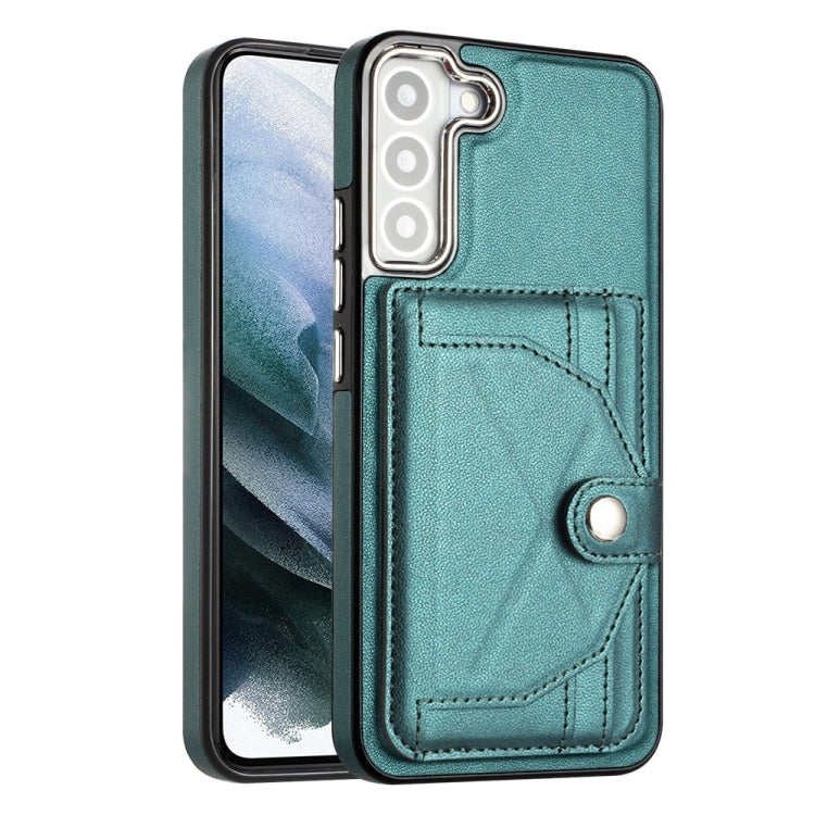 For Samsung Galaxy S23 Shockproof Leather Phone Case with Card Holder(Green)