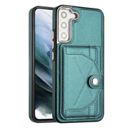 For Samsung Galaxy S23 Shockproof Leather Phone Case with Card Holder(Green)