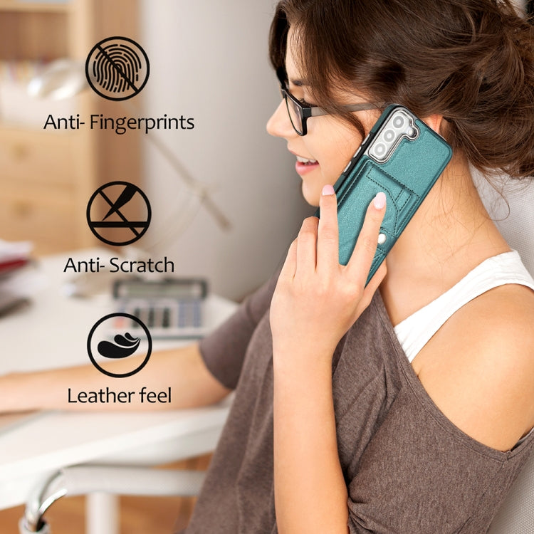 For Samsung Galaxy S23 Shockproof Leather Phone Case with Card Holder(Green)