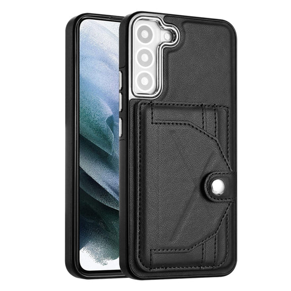 For Samsung Galaxy S22+ 5G Shockproof Leather Phone Case with Card Holder(Black)