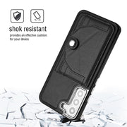 For Samsung Galaxy S22+ 5G Shockproof Leather Phone Case with Card Holder(Black)