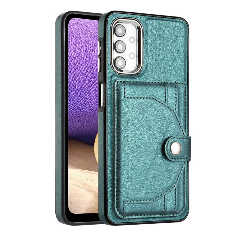 For Samsung Galaxy A32 5G Shockproof Leather Phone Case with Card Holder(Green)