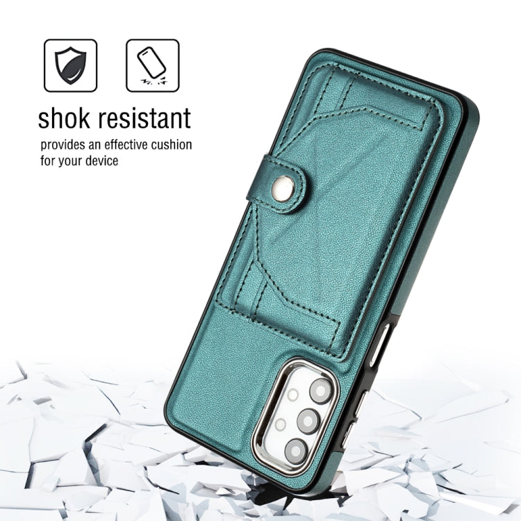 For Samsung Galaxy A32 5G Shockproof Leather Phone Case with Card Holder(Green)