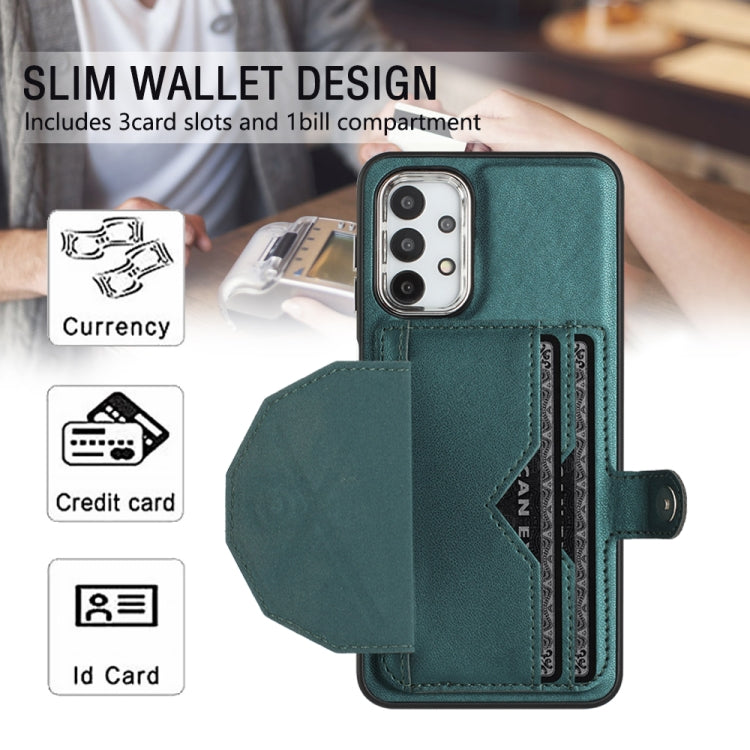 For Samsung Galaxy A32 5G Shockproof Leather Phone Case with Card Holder(Green)