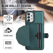 For Samsung Galaxy A32 5G Shockproof Leather Phone Case with Card Holder(Green)
