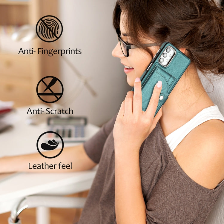 For Samsung Galaxy A32 5G Shockproof Leather Phone Case with Card Holder(Green)