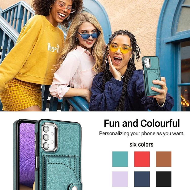 For Samsung Galaxy A32 5G Shockproof Leather Phone Case with Card Holder(Green)