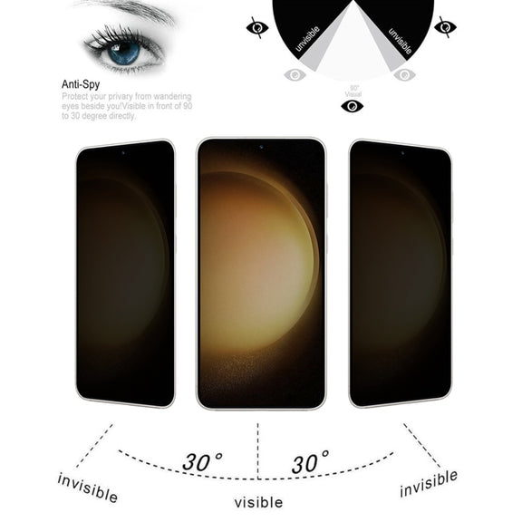 For Samsung Galaxy S23+ 5G 25pcs Ultrathin 3D Curved Edge Privacy Tempered Glass Film, Support Unlock