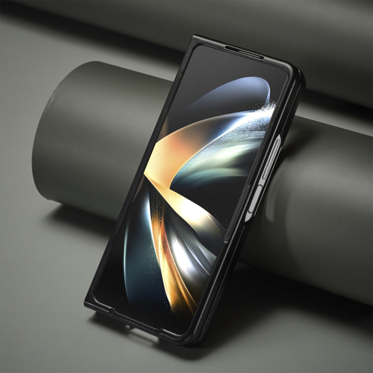 For Samsung Galaxy Z Fold5 LC.IMEEKE Carbon Fiber PU + TPU Horizontal Flip Leather Phone Case(Vertical Black)