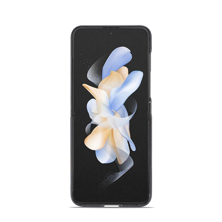 For Samsung Galaxy Z Flip5 LC.IMEEKE Carbon Fiber PU + TPU Horizontal Flip Leather Phone Case(Vertical Black)