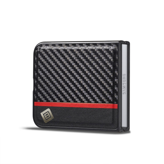 For Samsung Galaxy Z Flip5 LC.IMEEKE Carbon Fiber PU + TPU Horizontal Flip Leather Phone Case(Vertical Black)