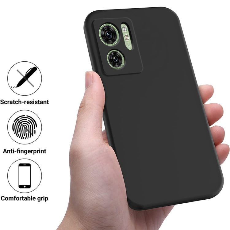 For Motorola Edge 40 5G Pure Color Liquid Silicone Shockproof Phone Case(Black)